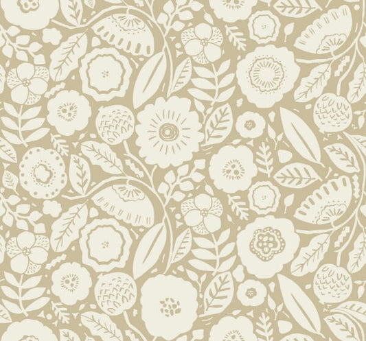 Camille Blossom Ochre Wallpaper