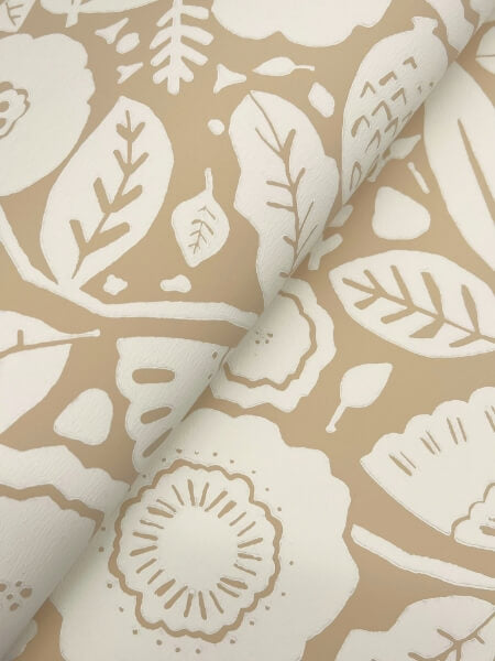 Camille Blossom Ochre Wallpaper
