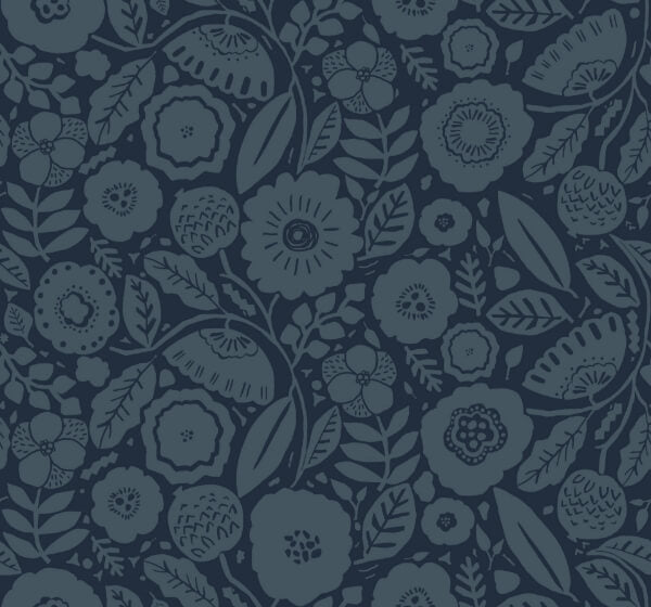 Camille Blossom Indigo Wallpaper