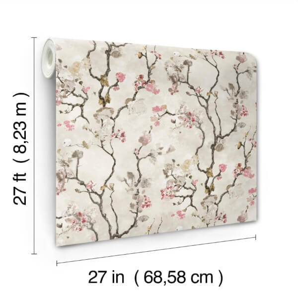 Avril Chinoiserie Rose Wallpaper