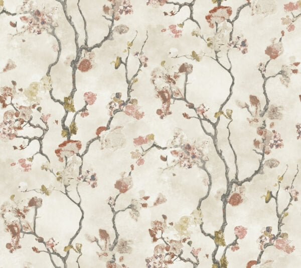 Avril Chinoiserie Coral Wallpaper