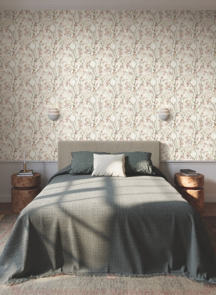 Avril Chinoiserie Coral Wallpaper