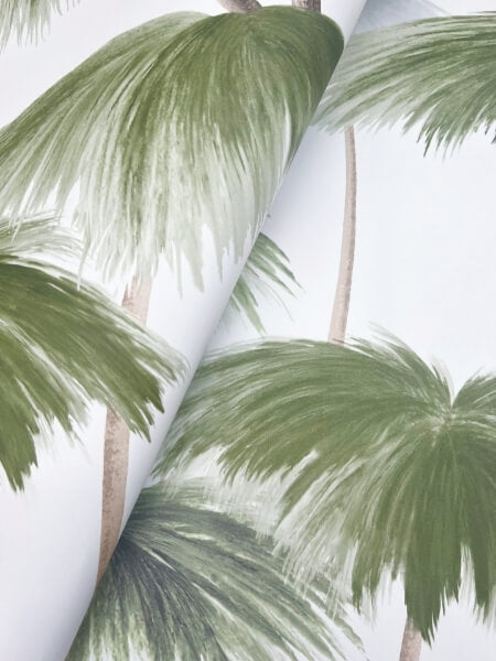 Plein Air Palms Green Wallpaper