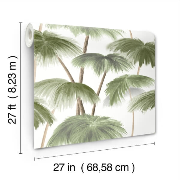 Plein Air Palms Green Wallpaper