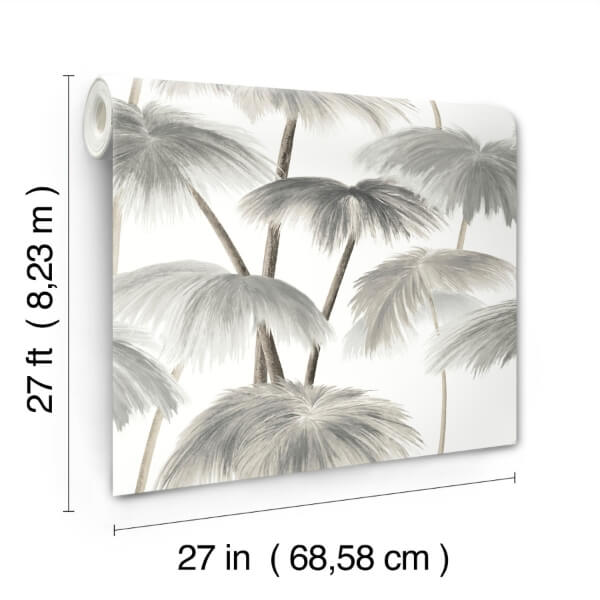 Plein Air Palms Black & White Wallpaper