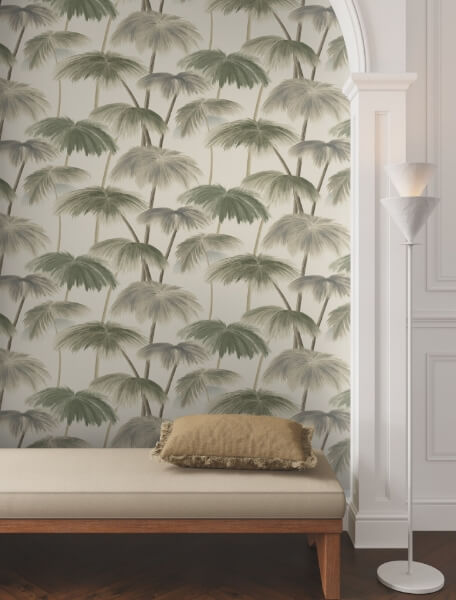Plein Air Palms Vintage Wallpaper