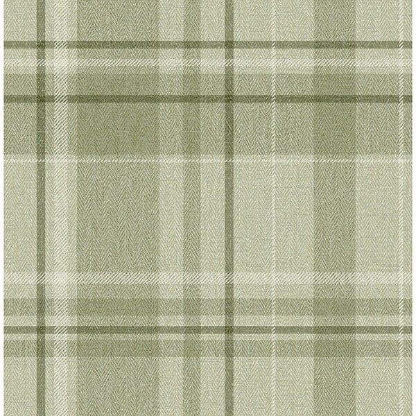 Harris Green Plaid Chevron Wallpaper
