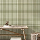 Harris Green Plaid Chevron Wallpaper