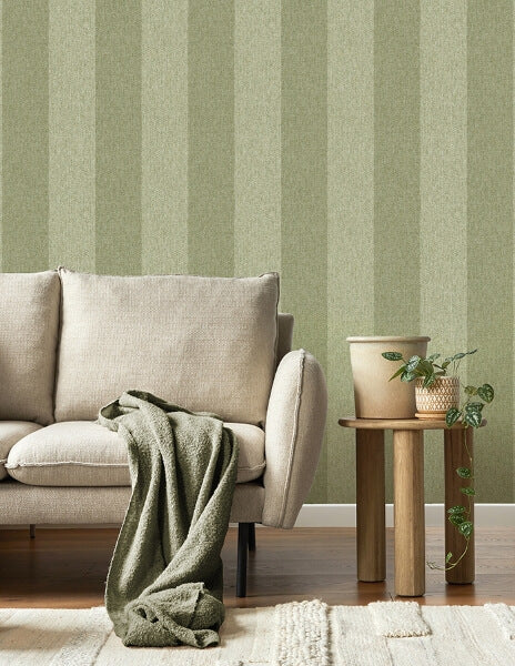 Finn Green Chevron Stripe Wallpaper