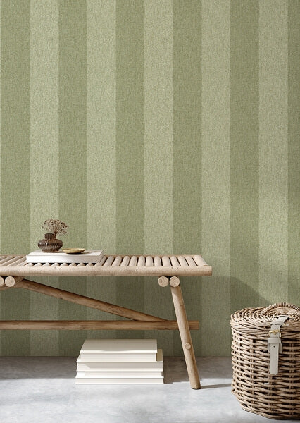 Finn Green Chevron Stripe Wallpaper