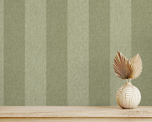Finn Green Chevron Stripe Wallpaper