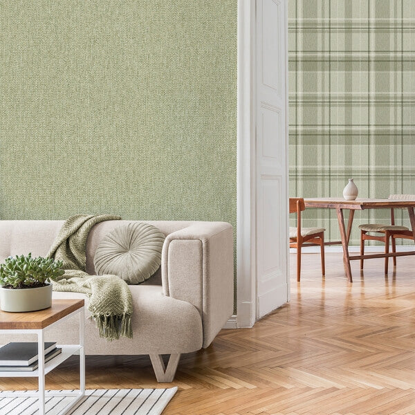 Theo Light Green Chevron Wallpaper