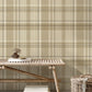 Harris Light Brown Plaid Chevron Wallpaper