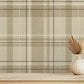 Harris Light Brown Plaid Chevron Wallpaper