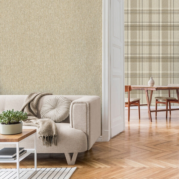 Theo Light Brown Chevron Wallpaper