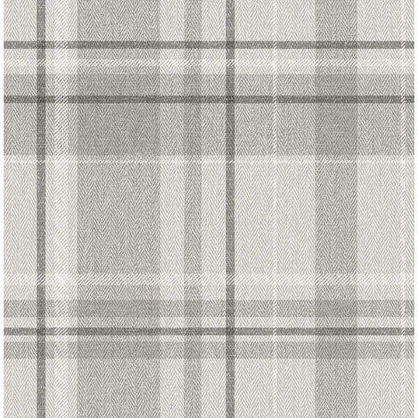 Harris Grey Plaid Chevron Wallpaper