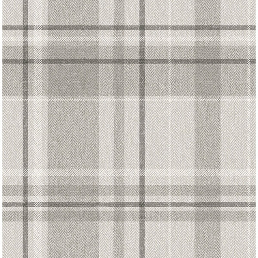 Harris Grey Plaid Chevron Wallpaper