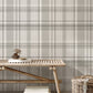 Harris Grey Plaid Chevron Wallpaper