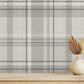 Harris Grey Plaid Chevron Wallpaper