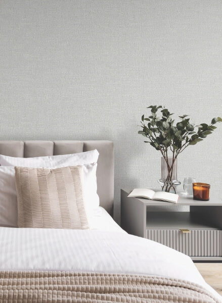 Highland Tweed Grey Faux Fabric Wallpaper