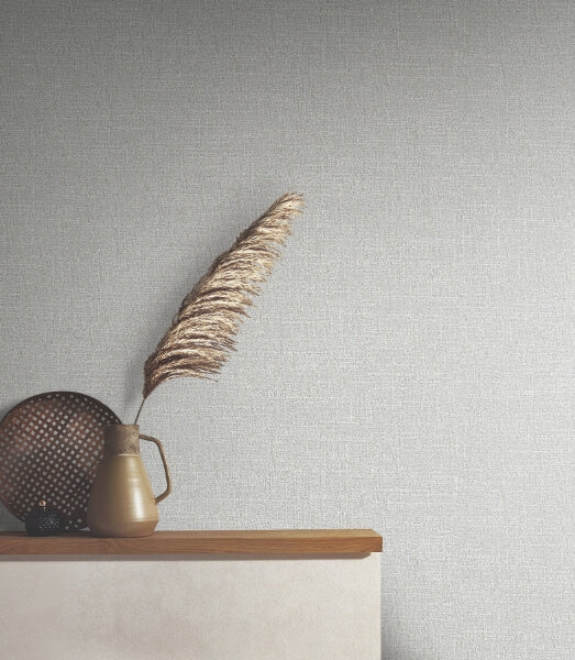 Highland Tweed Grey Faux Fabric Wallpaper