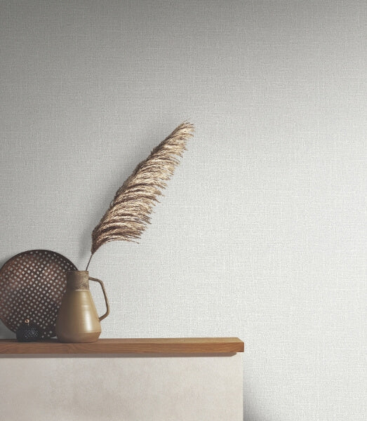 Highland Tweed Light Grey Faux Fabric Wallpaper