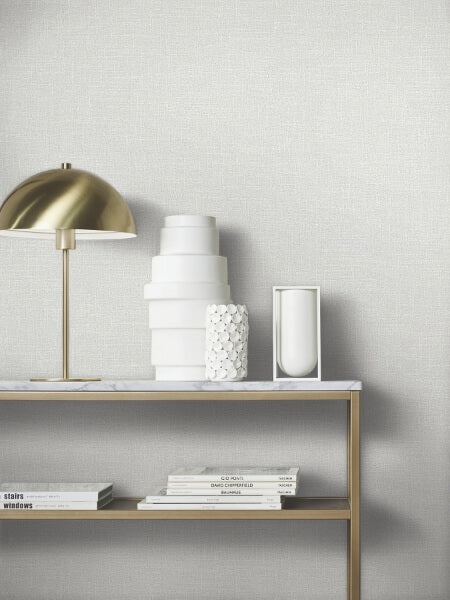 Highland Tweed Light Grey Faux Fabric Wallpaper