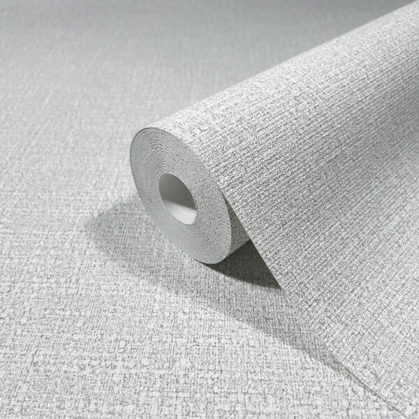 Highland Tweed Light Grey Faux Fabric Wallpaper