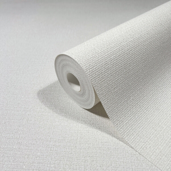 Cabric White Shimmering Texture Wallpaper