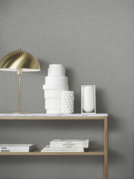 Highland Tweed Dark Grey Faux Fabric Wallpaper