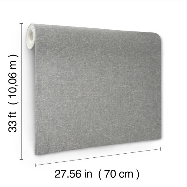 Highland Tweed Dark Grey Faux Fabric Wallpaper