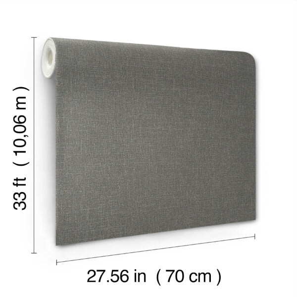 Highland Tweed Charcoal Faux Fabric Wallpaper