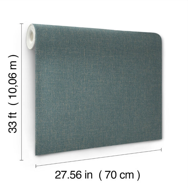 Highland Tweed Dark Blue Faux Fabric Wallpaper