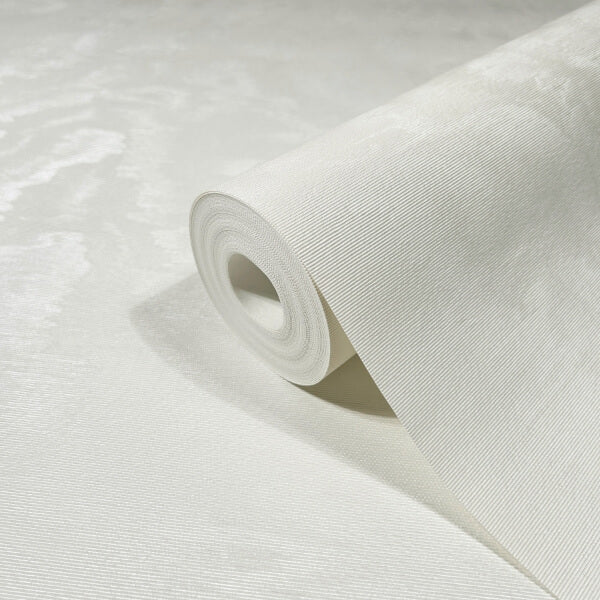 Shimmering Moire White Textured Wallpaper