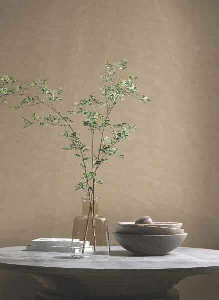Shimmering Moire Taupe Textured Wallpaper