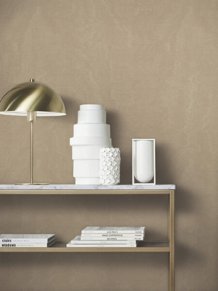 Shimmering Moire Taupe Textured Wallpaper