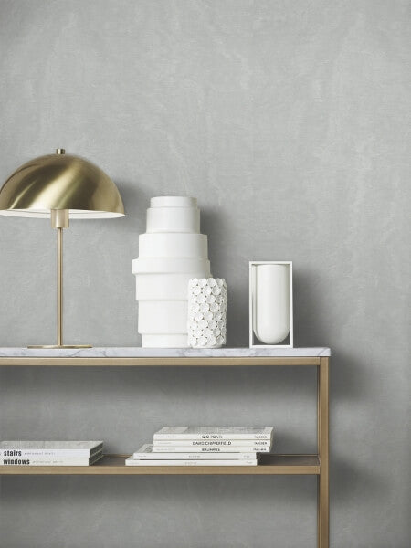 Shimmering Moire Silver Textured Wallpaper
