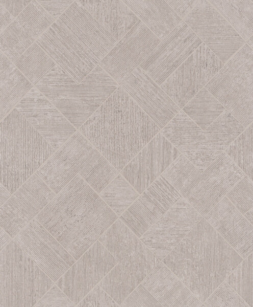Marquetry Grey Tile Wallpaper