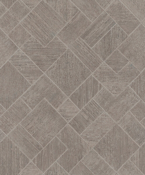 Marquetry Taupe Tile Wallpaper