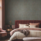 Marquetry Teal Tile Wallpaper