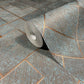 Marquetry Teal Tile Wallpaper