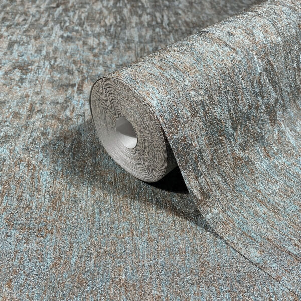 Dustan Teal Distressed Wallpaper