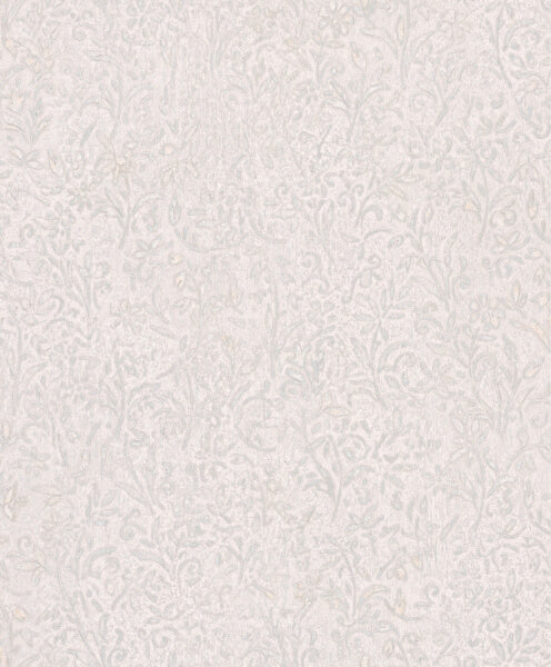 Sculpted Floral Aqua Relief Wallpaper