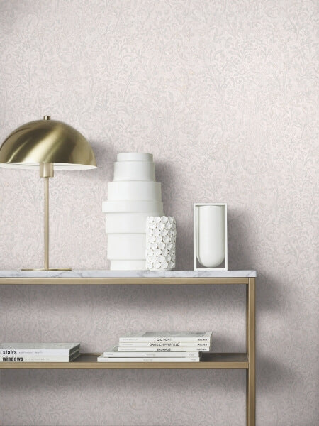 Sculpted Floral Aqua Relief Wallpaper