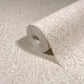 Sculpted Floral Beige Relief Wallpaper