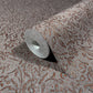 Sculpted Floral Copper Relief Wallpaper