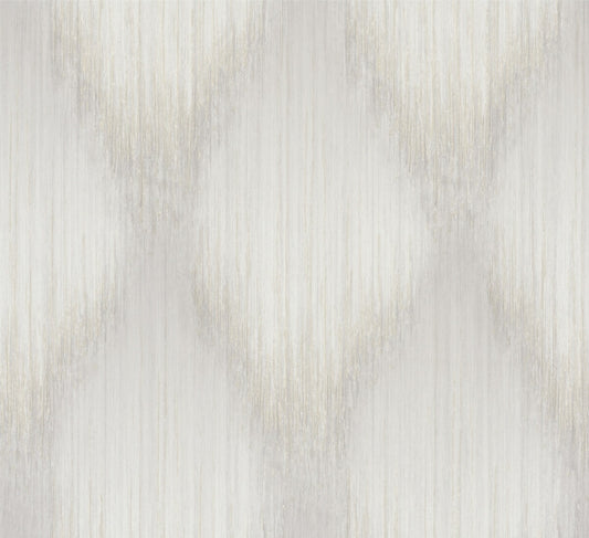 Starfall Dove Metallic Ikat Wallpaper