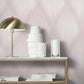 Starfall Mauve Metallic Ikat Wallpaper
