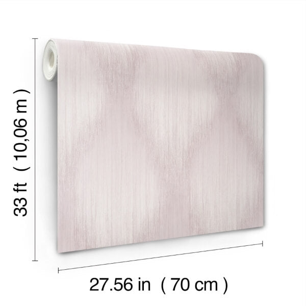 Starfall Mauve Metallic Ikat Wallpaper