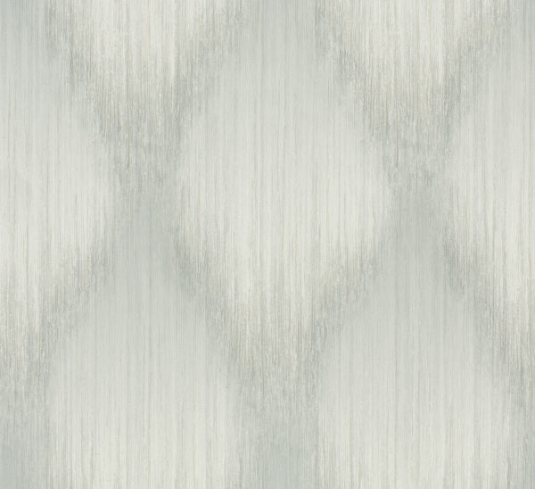 Starfall Sage Metallic Ikat Wallpaper